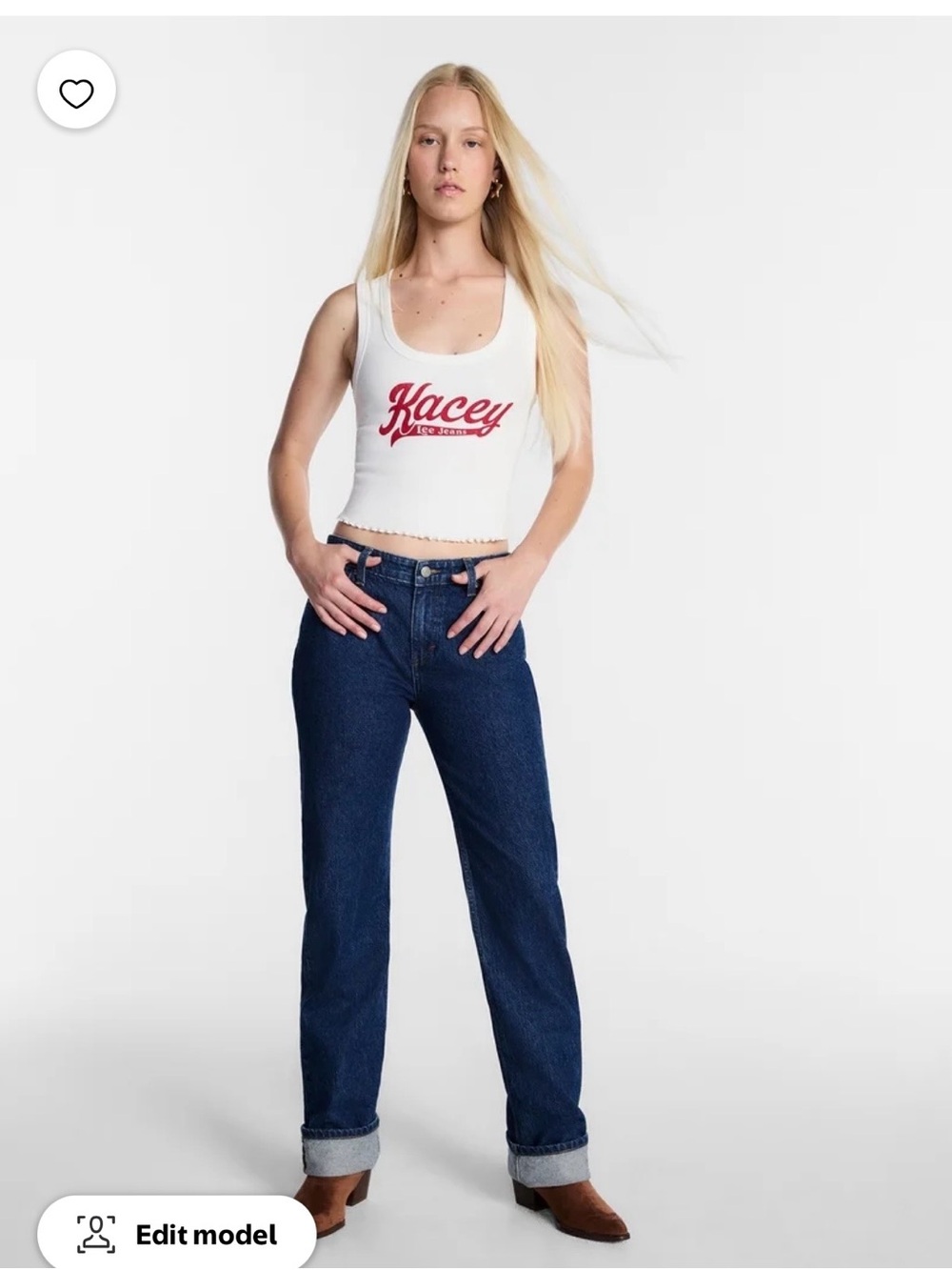 Classic High-Rise Straight Jeans in Dark Blue